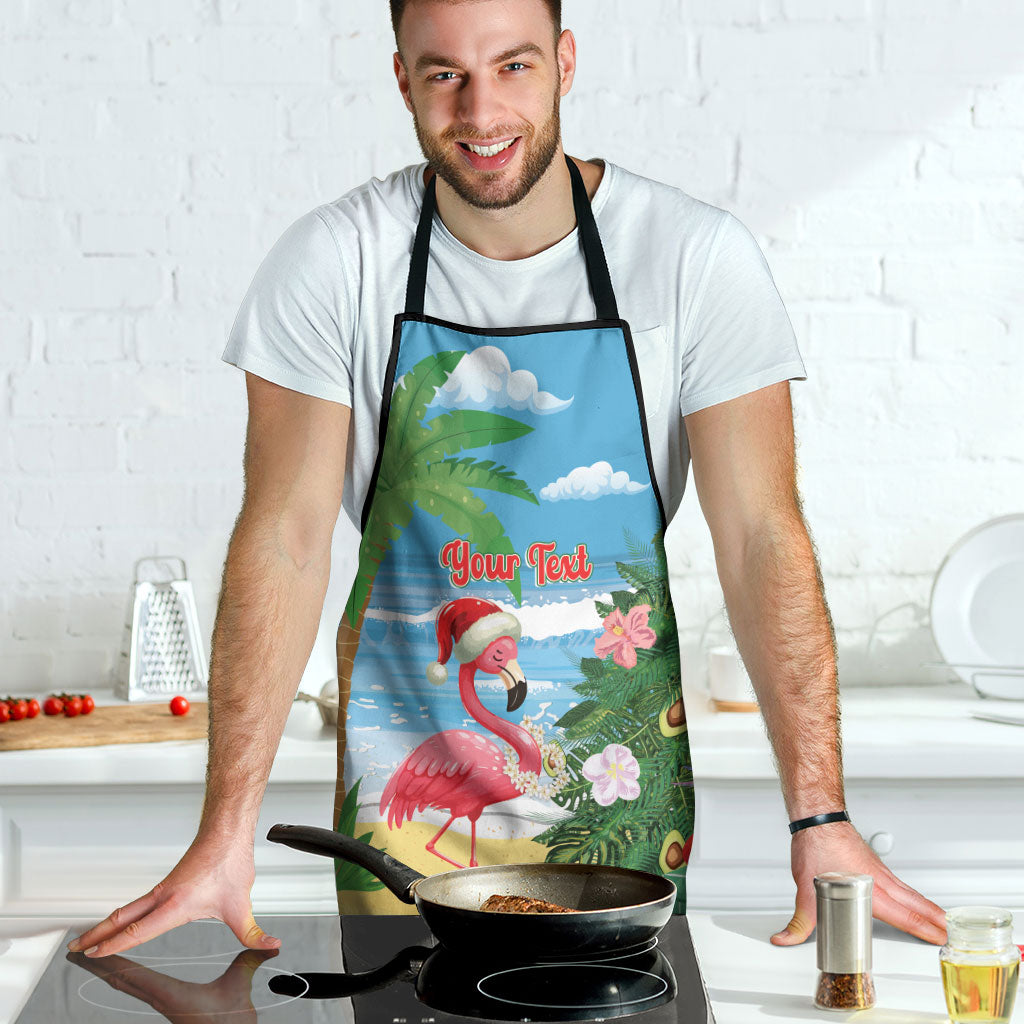Flamingo Hawaii Summer Christmas Personalized Apron Mele Kalikimaka Beachy Vibes