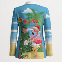 Flamingo Hawaii Summer Christmas Personalized Blazer Mele Kalikimaka Beachy Vibes
