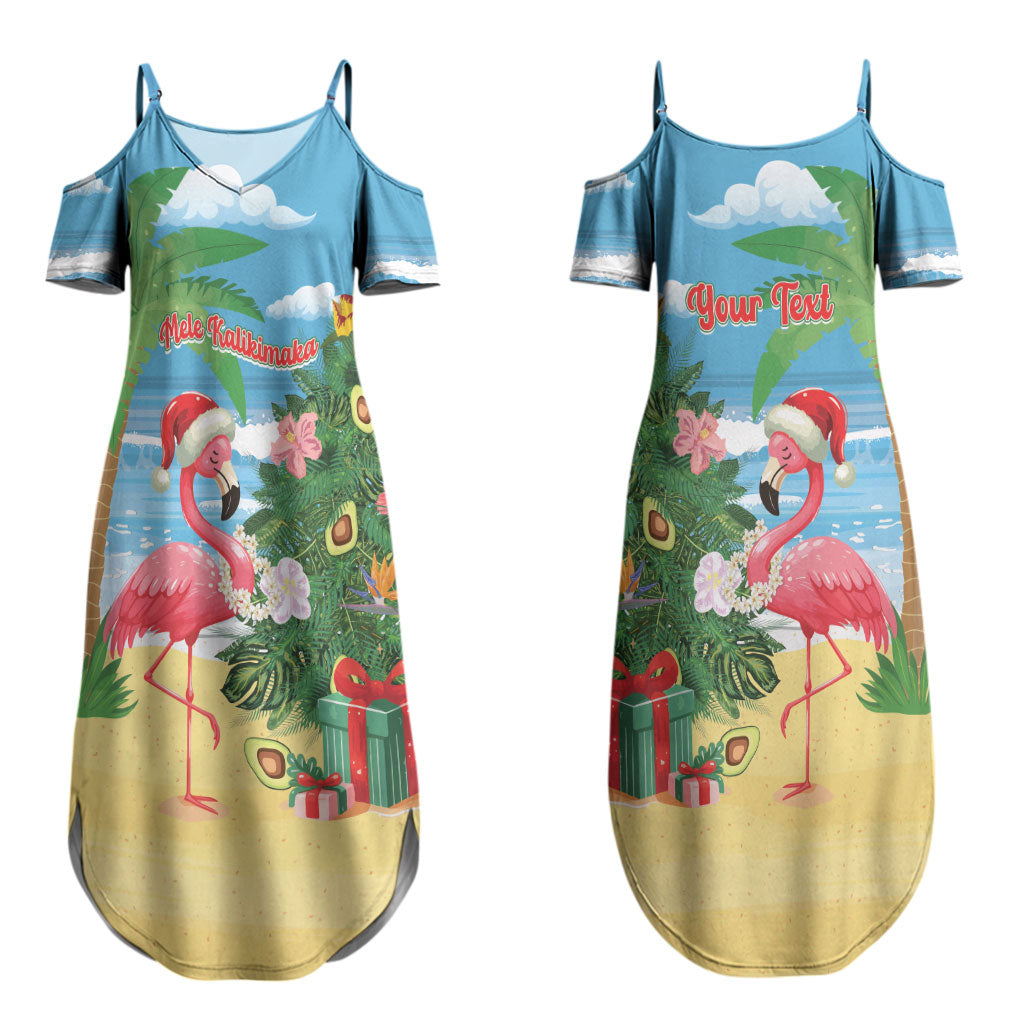 Flamingo Hawaii Summer Christmas Personalized Couples Matching Summer Maxi Dress and Hawaiian Shirt Mele Kalikimaka Beachy Vibes LT14 - Polynesian Pride