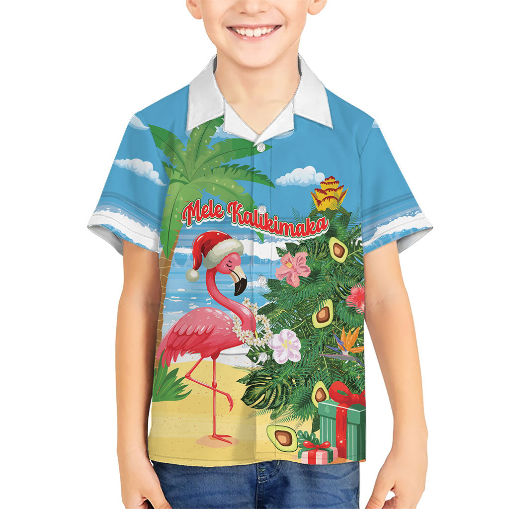 Flamingo Hawaii Summer Christmas Personalized Family Matching Mermaid Dress and Hawaiian Shirt Mele Kalikimaka Beachy Vibes