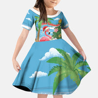 Flamingo Hawaii Summer Christmas Personalized Family Matching Tank Maxi Dress and Hawaiian Shirt Mele Kalikimaka Beachy Vibes
