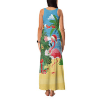 Flamingo Hawaii Summer Christmas Personalized Family Matching Tank Maxi Dress and Hawaiian Shirt Mele Kalikimaka Beachy Vibes