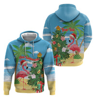 Flamingo Hawaii Summer Christmas Personalized Hoodie Mele Kalikimaka Beachy Vibes