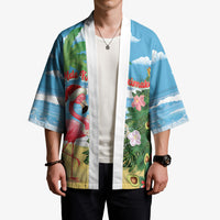 Flamingo Hawaii Summer Christmas Personalized Kimono Mele Kalikimaka Beachy Vibes