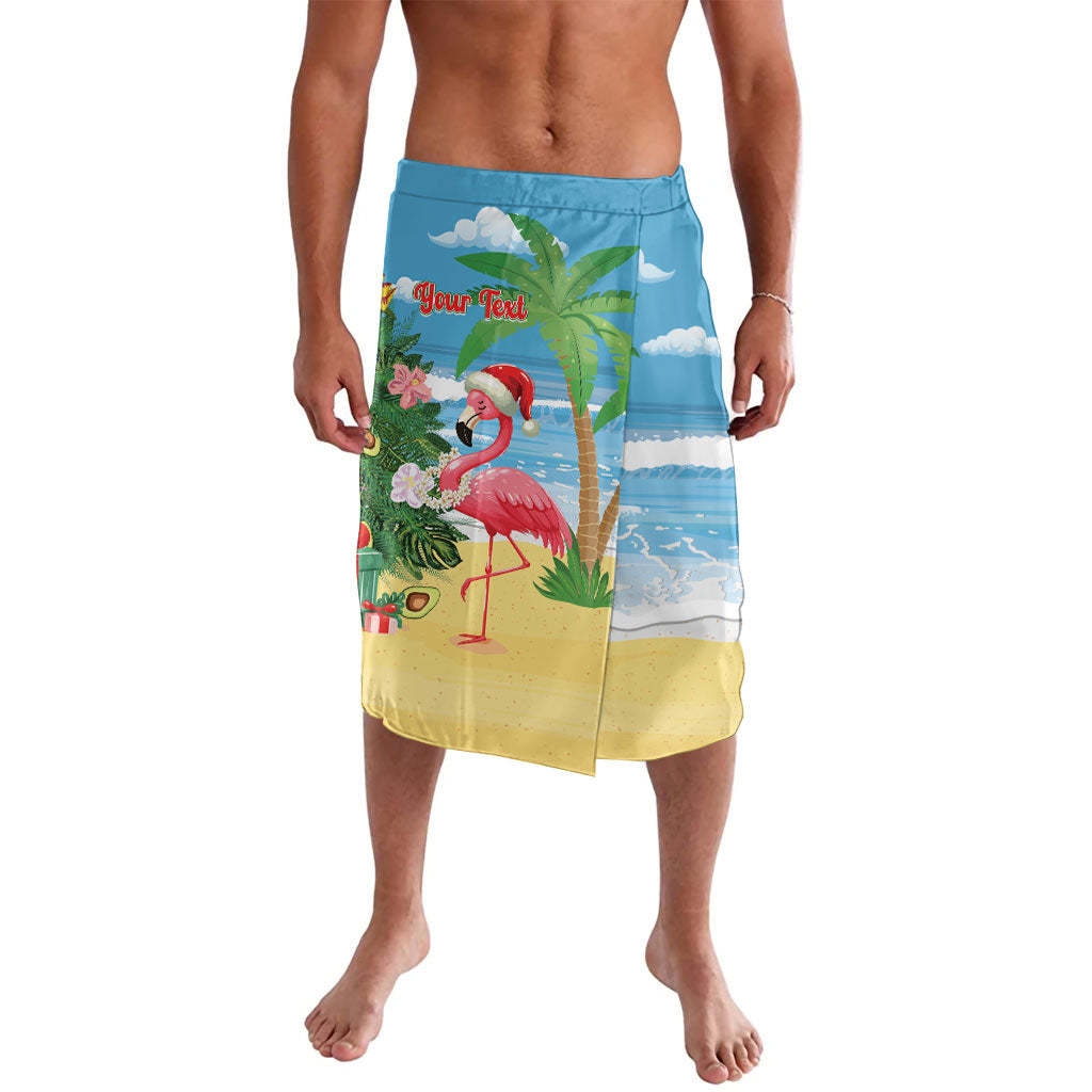 Flamingo Hawaii Summer Christmas Personalized Lavalava Mele Kalikimaka Beachy Vibes LT14 Blue - Polynesian Pride