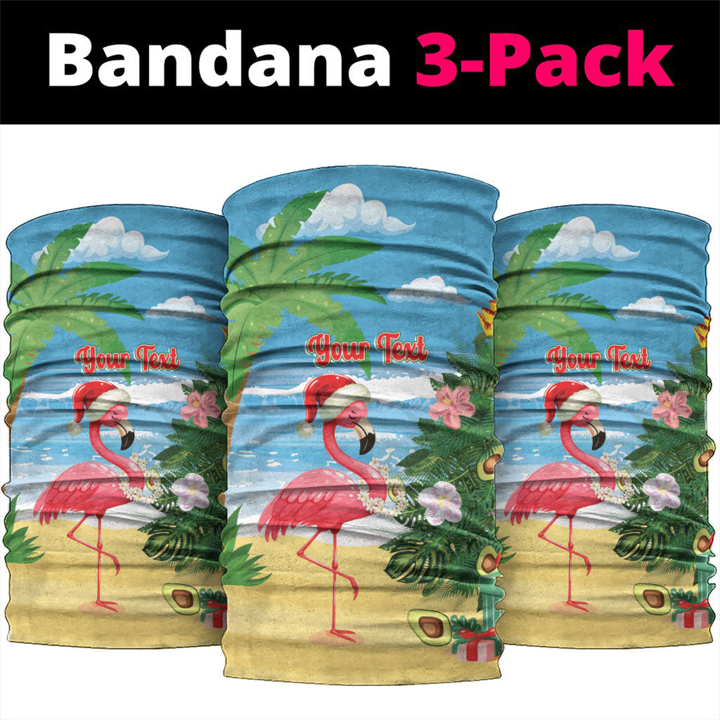 Flamingo Hawaii Summer Christmas Personalized Neck Gaiter Mele Kalikimaka Beachy Vibes