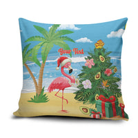 Flamingo Hawaii Summer Christmas Personalized Pillow Cover Mele Kalikimaka Beachy Vibes