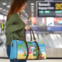 Flamingo Hawaii Summer Christmas Personalized Travel Bag Mele Kalikimaka Beachy Vibes