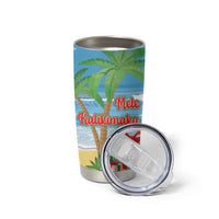 Flamingo Hawaii Summer Christmas Personalized Tumbler Cup Mele Kalikimaka Beachy Vibes