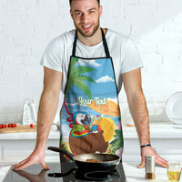 Chilling Parrot Hawaii Summer Christmas Personalized Apron It's 5 O'Clock Somewhere Beachy Vibes