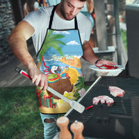 Chilling Parrot Hawaii Summer Christmas Personalized Apron It's 5 O'Clock Somewhere Beachy Vibes