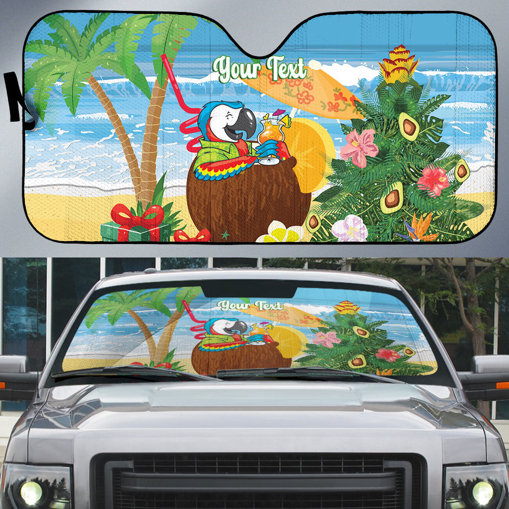 Chilling Parrot Hawaii Summer Christmas Personalized Auto Sun Shade It's 5 O'Clock Somewhere Beachy Vibes