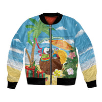 Chilling Parrot Hawaii Summer Christmas Personalized Bomber Jacket It's 5 O'Clock Somewhere Beachy Vibes