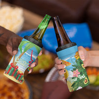 Chilling Parrot Hawaii Summer Christmas Personalized 4 in 1 Can Cooler Tumbler It's 5 O'Clock Somewhere Beachy Vibes