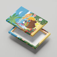 Chilling Parrot Hawaii Summer Christmas Personalized Canvas Wall Art It's 5 O'Clock Somewhere Beachy Vibes
