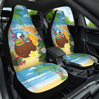 Chilling Parrot Hawaii Summer Christmas Personalized Car Seat Cover It's 5 O'Clock Somewhere Beachy Vibes