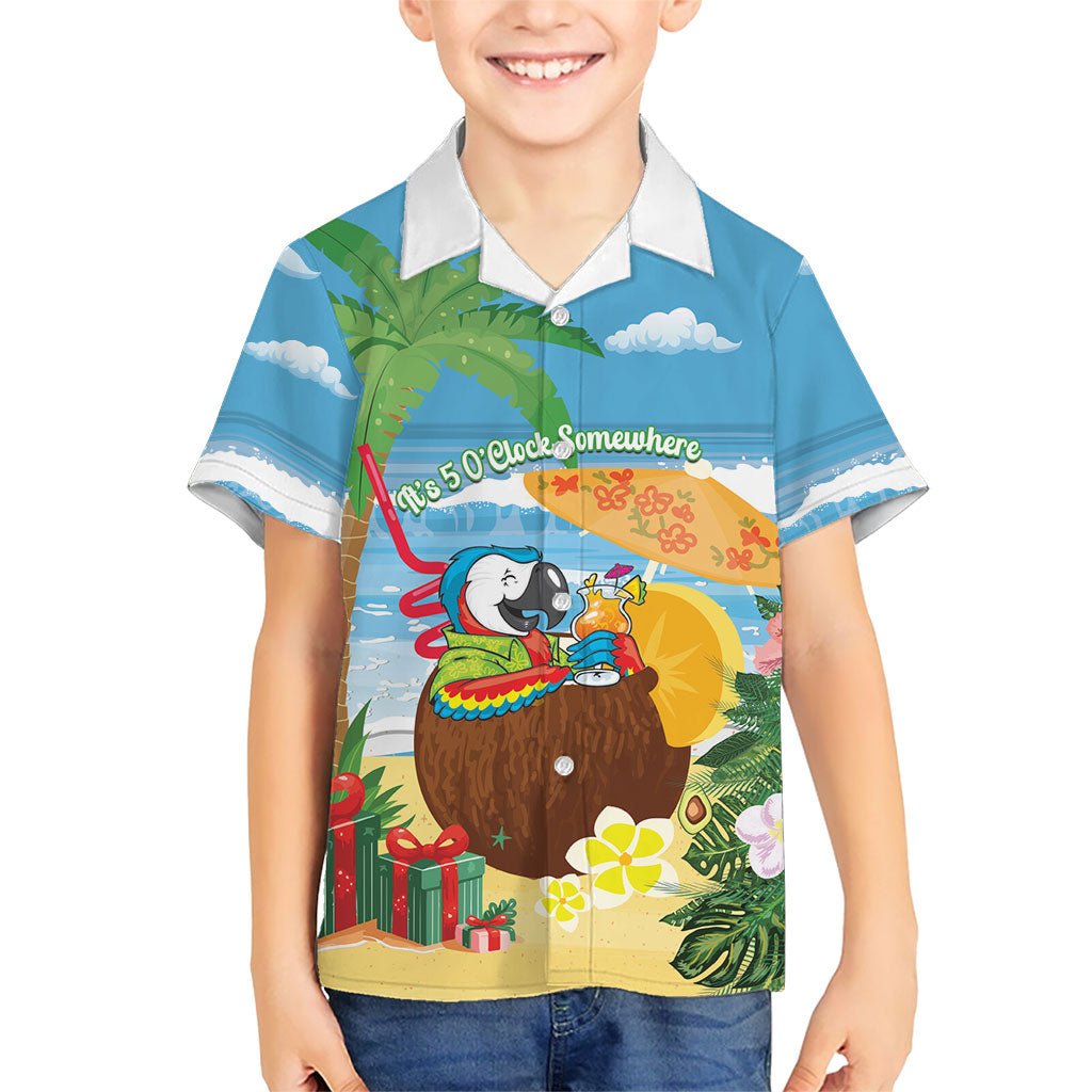 Chilling Parrot Hawaii Summer Christmas Personalized Family Matching Summer Maxi Dress and Hawaiian Shirt It's 5 O'Clock Somewhere Beachy Vibes