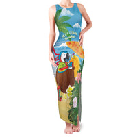 Chilling Parrot Hawaii Summer Christmas Personalized Family Matching Tank Maxi Dress and Hawaiian Shirt It's 5 O'Clock Somewhere Beachy Vibes