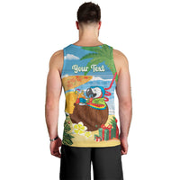 Chilling Parrot Hawaii Summer Christmas Personalized Men Tank Top It's 5 O'Clock Somewhere Beachy Vibes