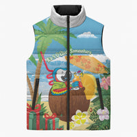 Chilling Parrot Hawaii Summer Christmas Personalized Sleeveless Puffer Jacket It's 5 O'Clock Somewhere Beachy Vibes