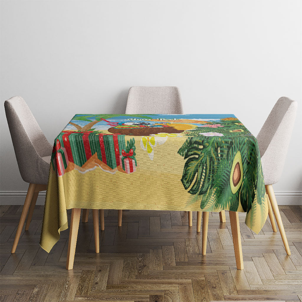 Chilling Parrot Hawaii Summer Christmas Personalized Tablecloth It's 5 O'Clock Somewhere Beachy Vibes
