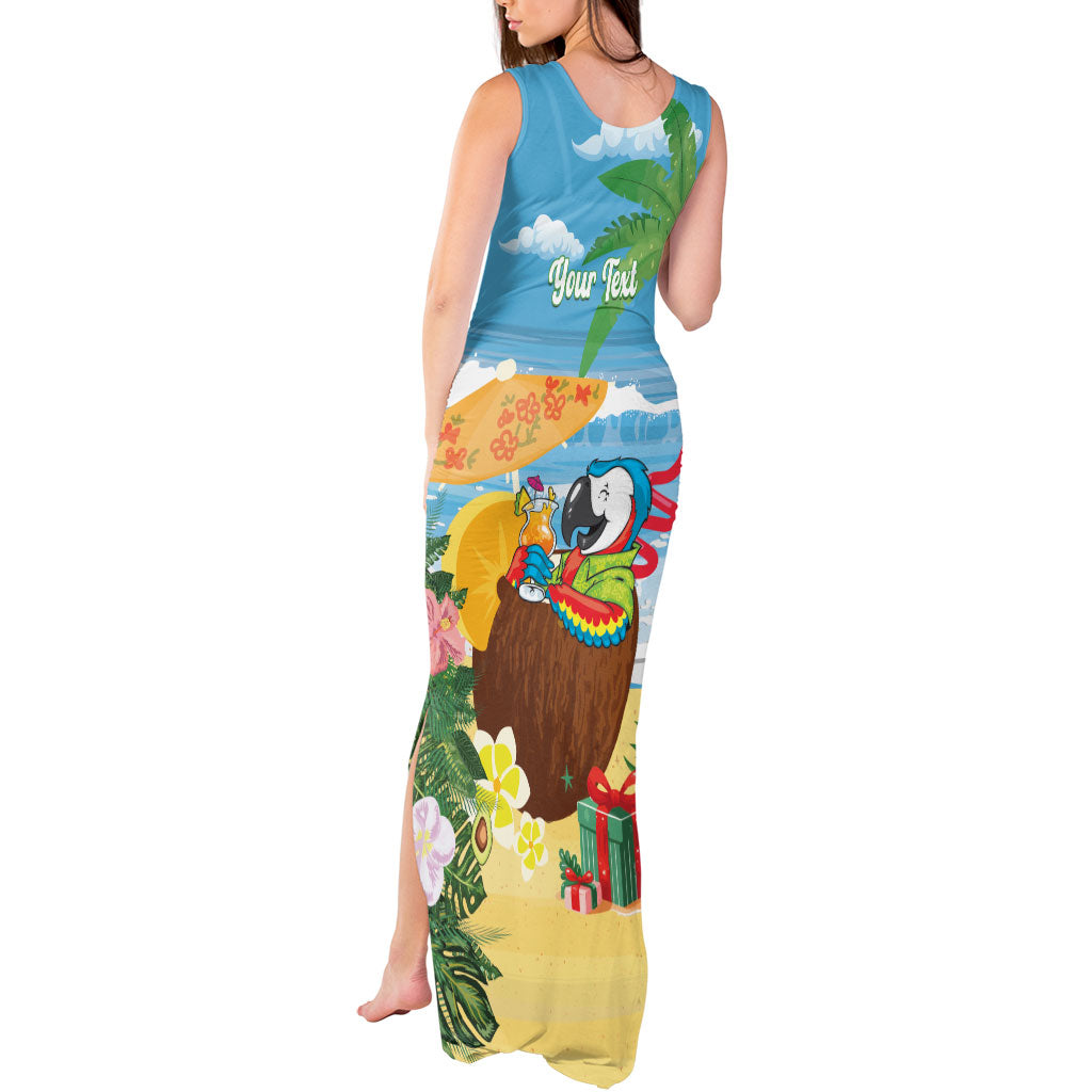 Chilling Parrot Hawaii Summer Christmas Personalized Tank Maxi Dress It's 5 O'Clock Somewhere Beachy Vibes