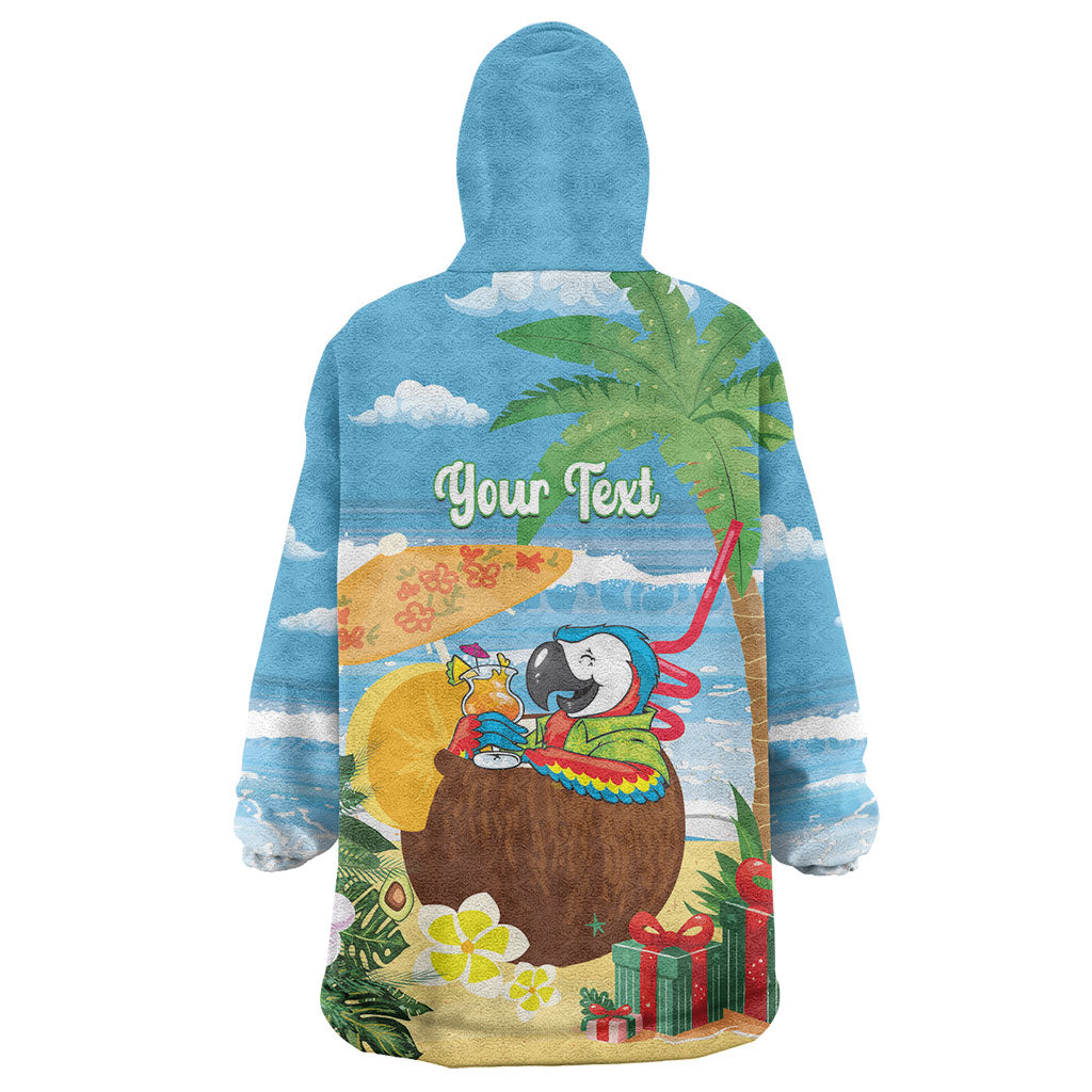 Chilling Parrot Hawaii Summer Christmas Personalized Wearable Blanket Hoodie It's 5 O'Clock Somewhere Beachy Vibes