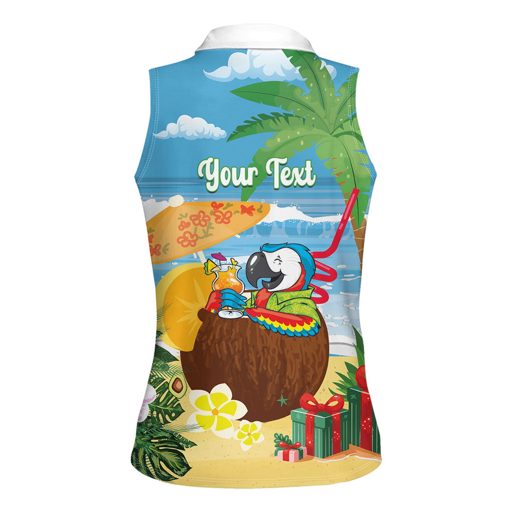 Chilling Parrot Hawaii Summer Christmas Personalized Women Sleeveless Polo Shirt It's 5 O'Clock Somewhere Beachy Vibes