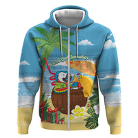Chilling Parrot Hawaii Summer Christmas Personalized Zip Hoodie It's 5 O'Clock Somewhere Beachy Vibes