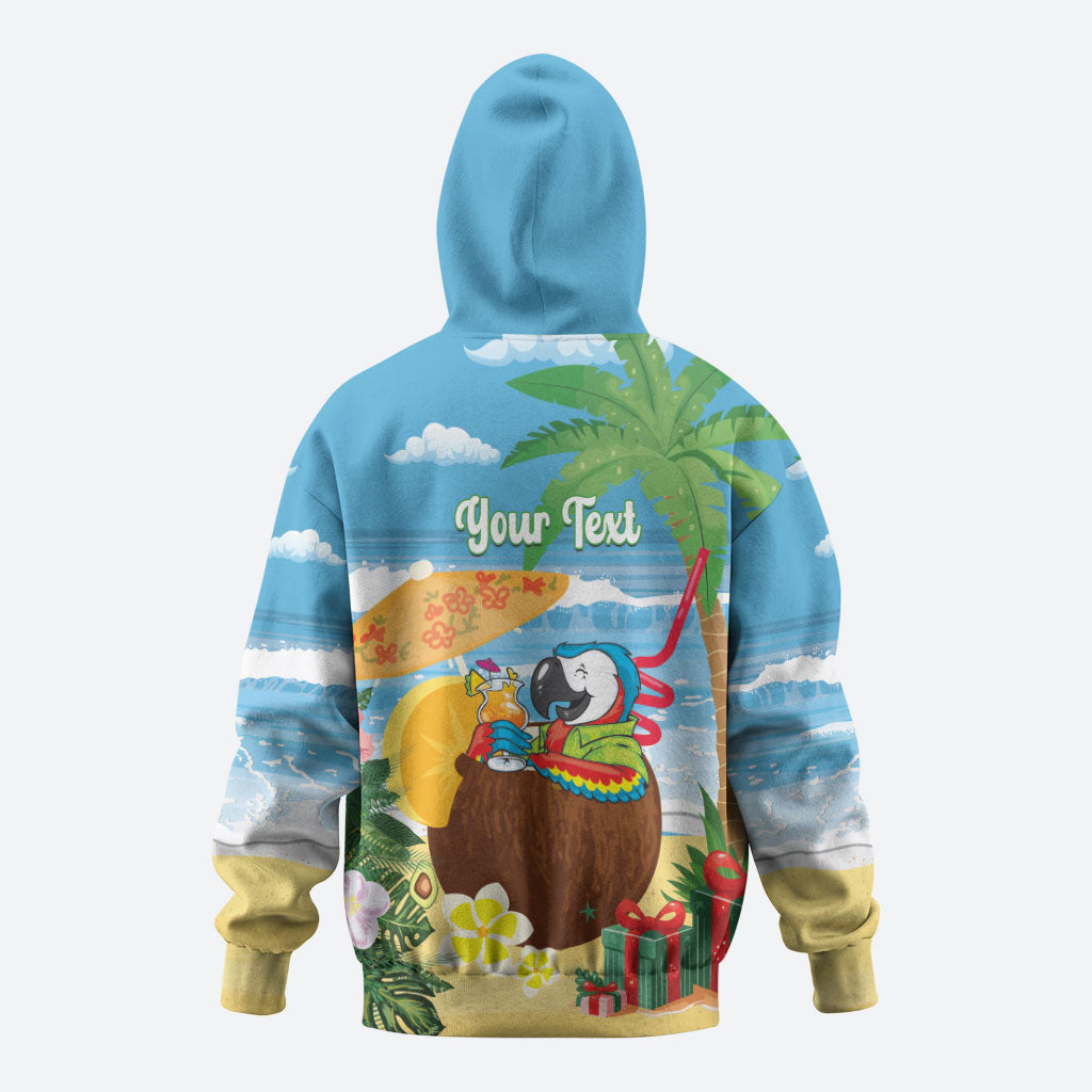 Chilling Parrot Hawaii Summer Christmas Personalized Zip Hoodie It's 5 O'Clock Somewhere Beachy Vibes