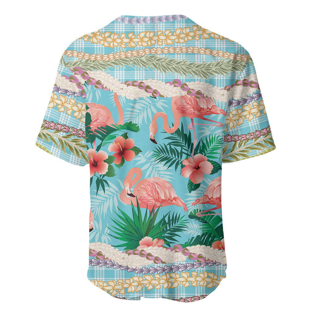 Flamingo Hawaii Summer Baseball Jersey Hawaiian Lei Pakala Motifs Tropical Style