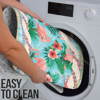 Flamingo Hawaii Summer Bathroom Set Hawaiian Lei Pakala Motifs Tropical Style