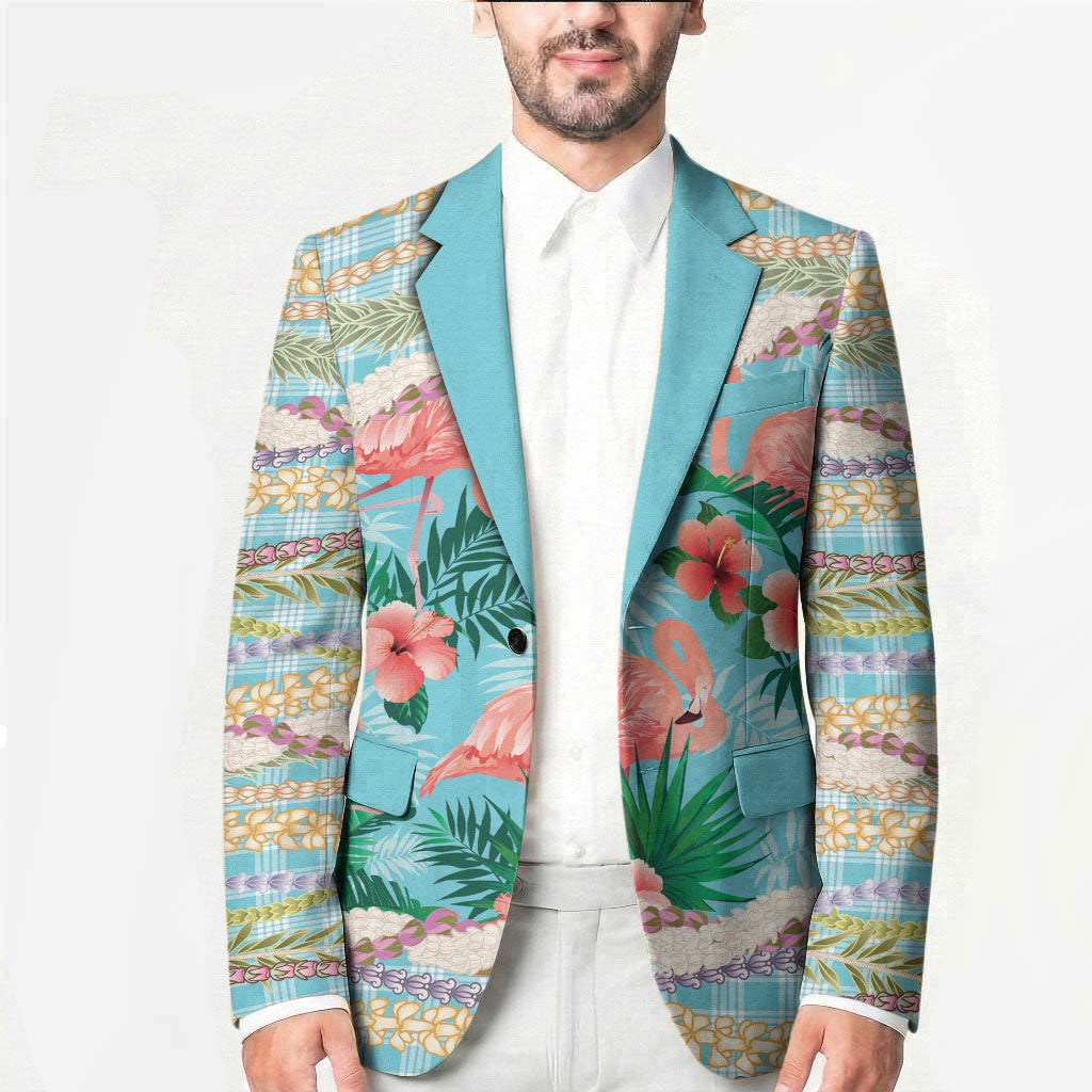 Flamingo Hawaii Summer Blazer Hawaiian Lei Pakala Motifs Tropical Style
