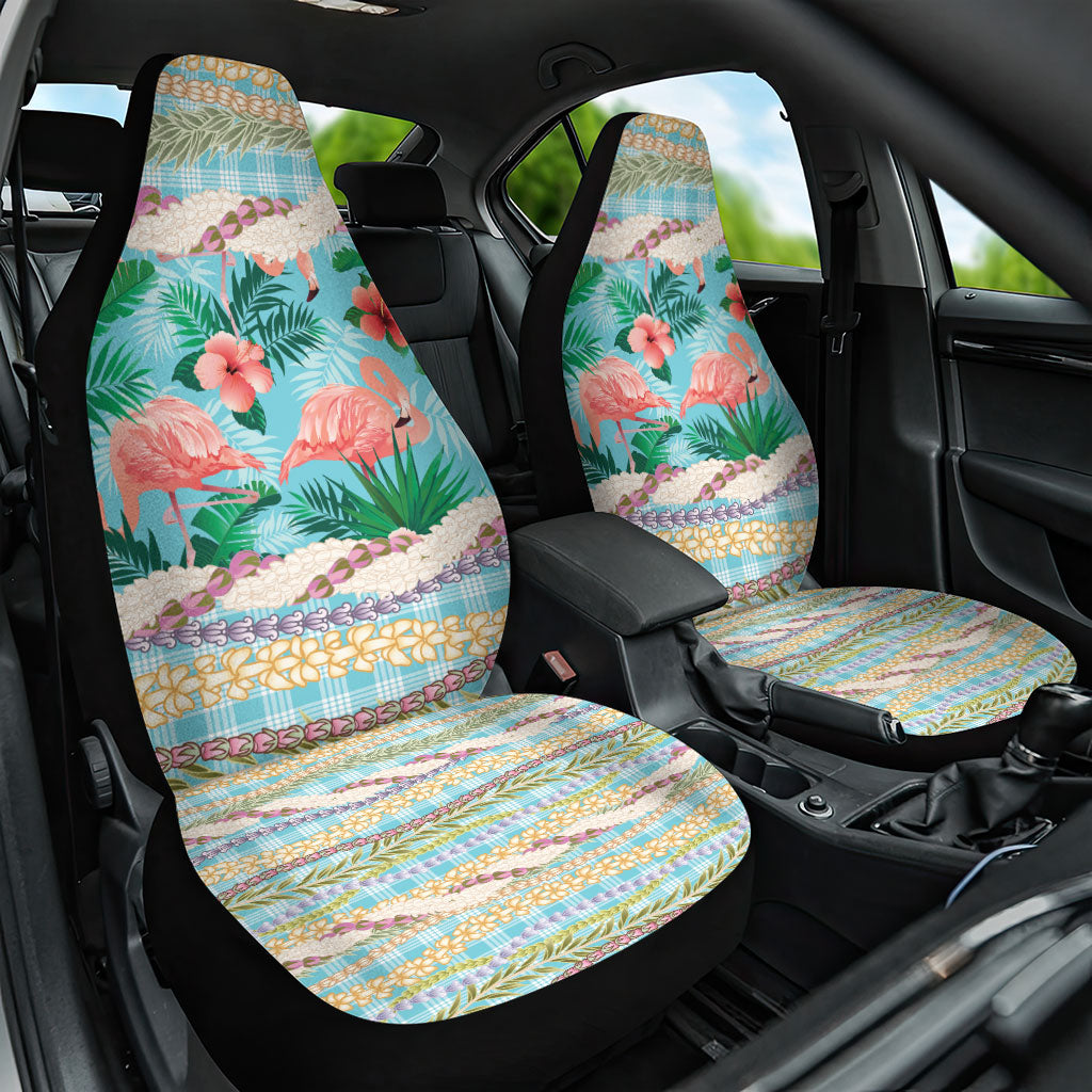 Flamingo Hawaii Summer Car Seat Cover Hawaiian Lei Pakala Motifs Tropical Style