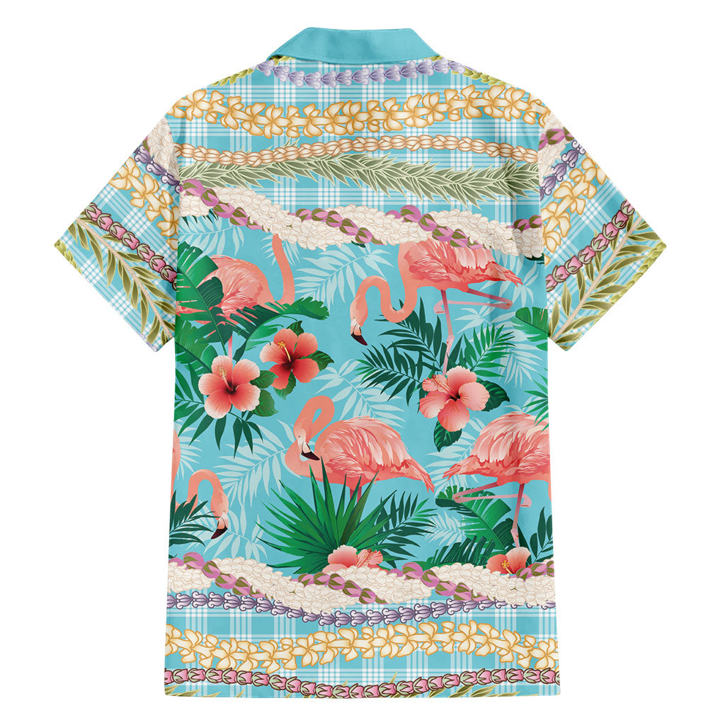 Flamingo Hawaii Summer Family Matching Off Shoulder Maxi Dress and Hawaiian Shirt Hawaiian Lei Pakala Motifs Tropical Style