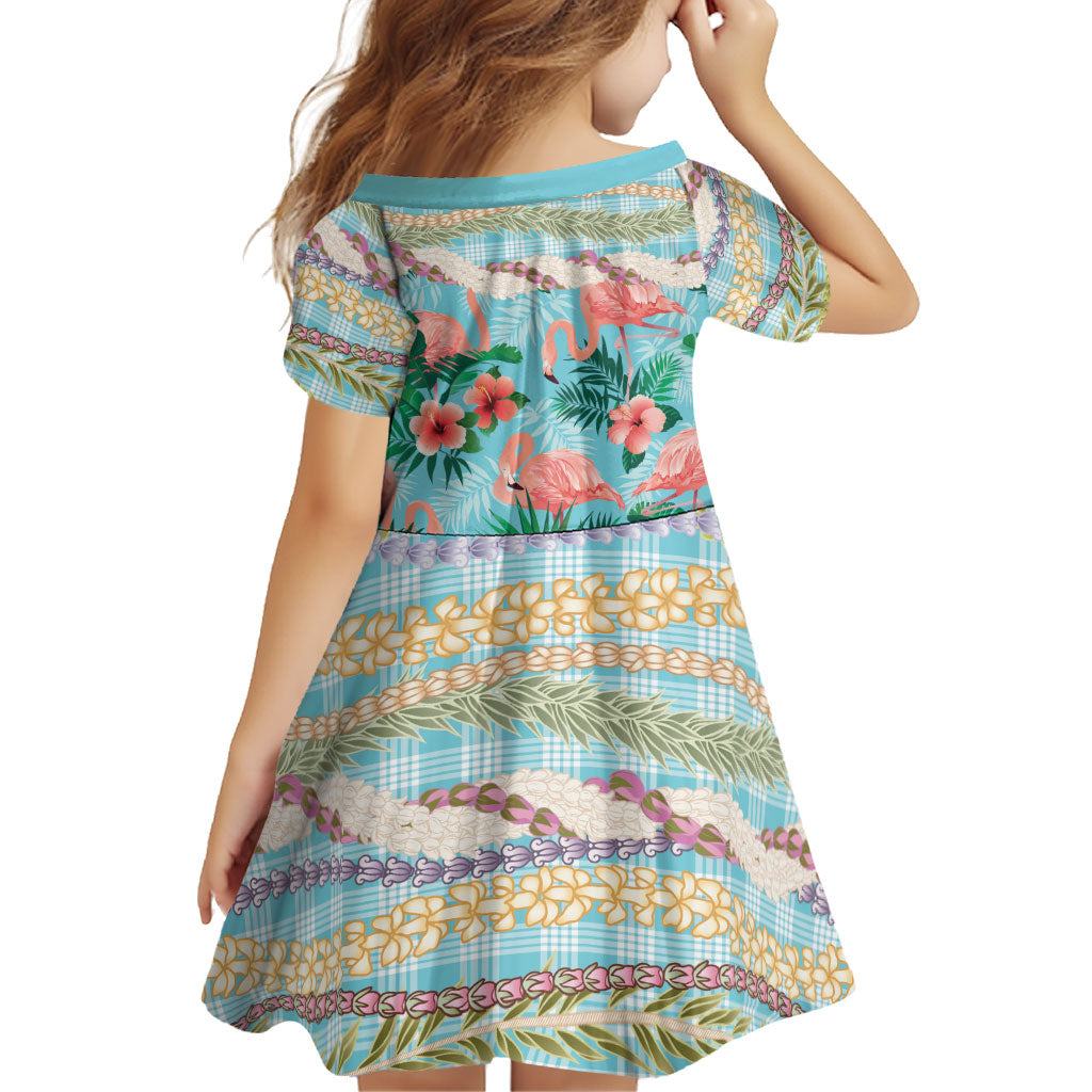 Flamingo Hawaii Summer Family Matching Off Shoulder Short Dress and Hawaiian Shirt Hawaiian Lei Pakala Motifs Tropical Style