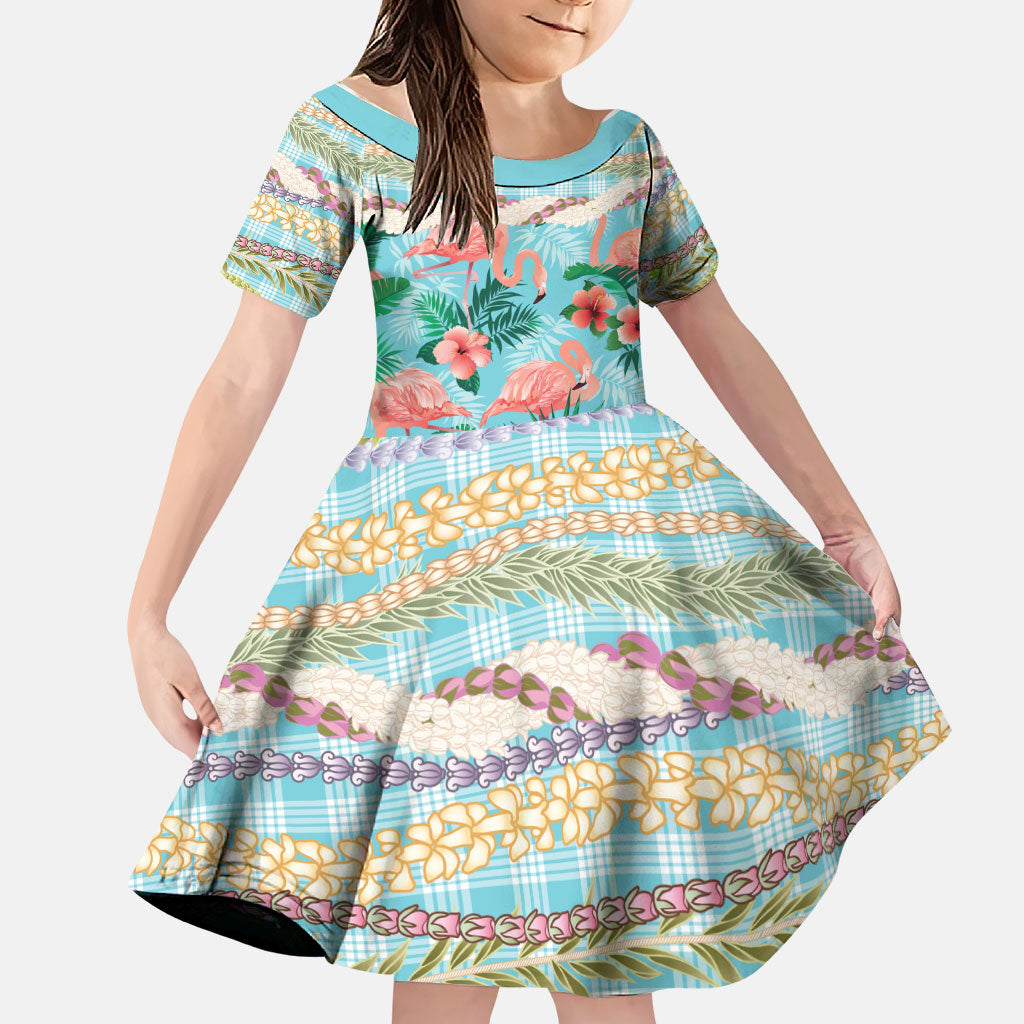 Flamingo Hawaii Summer Family Matching Summer Maxi Dress and Hawaiian Shirt Hawaiian Lei Pakala Motifs Tropical Style