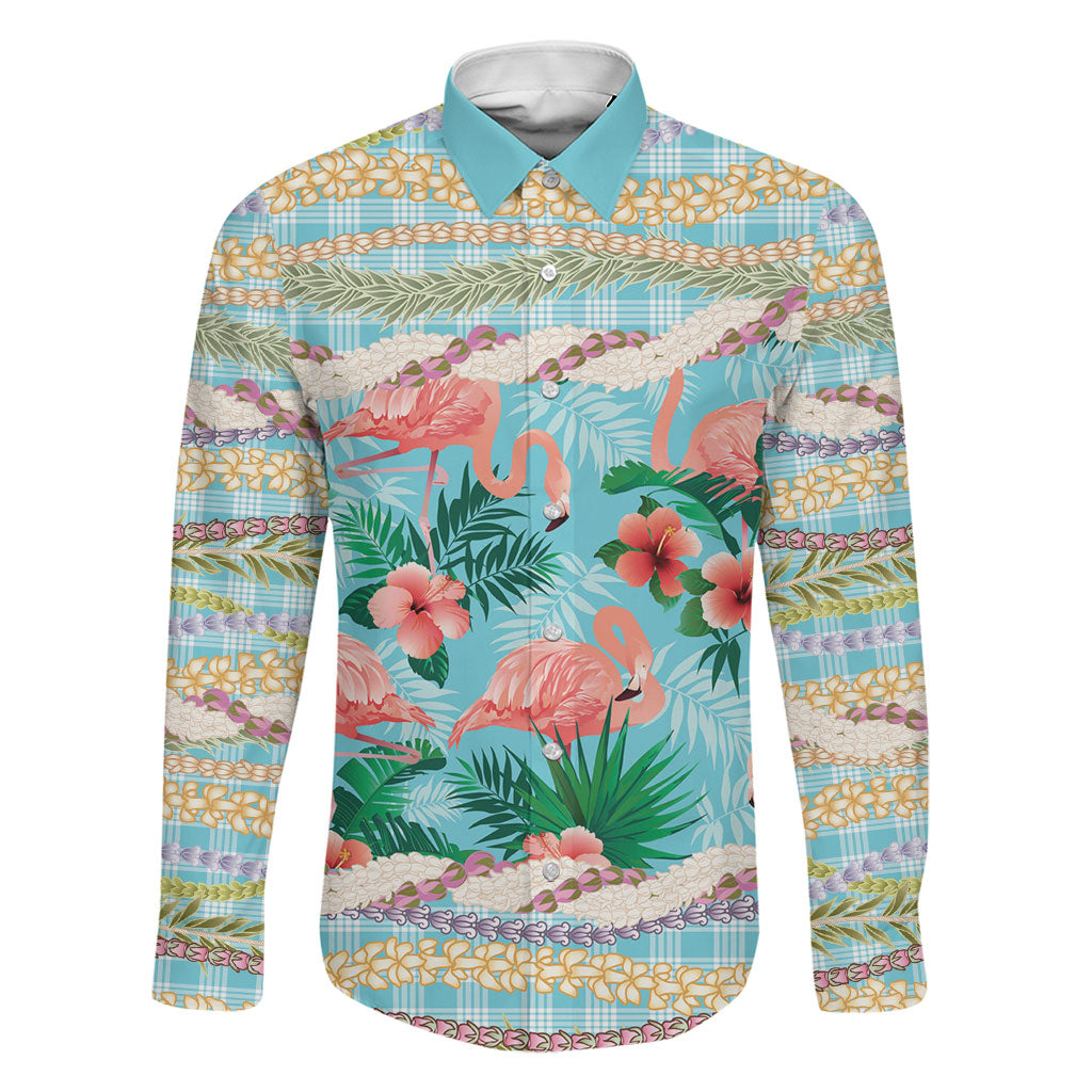 Flamingo Hawaii Summer Family Matching Summer Maxi Dress and Hawaiian Shirt Hawaiian Lei Pakala Motifs Tropical Style
