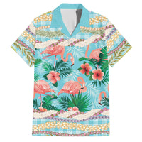 Flamingo Hawaii Summer Family Matching Tank Maxi Dress and Hawaiian Shirt Hawaiian Lei Pakala Motifs Tropical Style