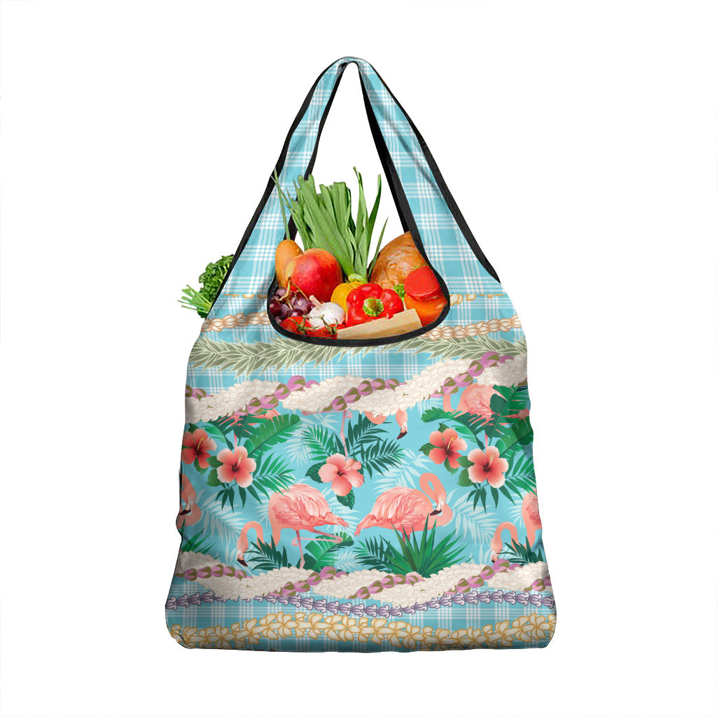 Flamingo Hawaii Summer Grocery Bag Hawaiian Lei Pakala Motifs Tropical Style