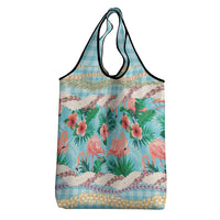 Flamingo Hawaii Summer Grocery Bag Hawaiian Lei Pakala Motifs Tropical Style