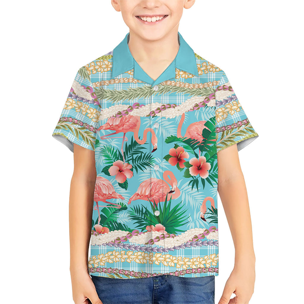 Flamingo Hawaii Summer Kid Hawaiian Shirt Hawaiian Lei Pakala Motifs Tropical Style