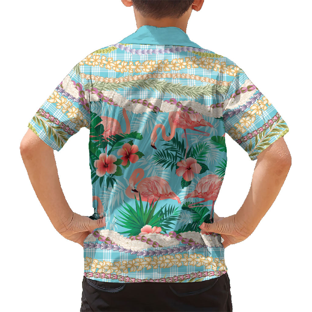 Flamingo Hawaii Summer Kid Hawaiian Shirt Hawaiian Lei Pakala Motifs Tropical Style