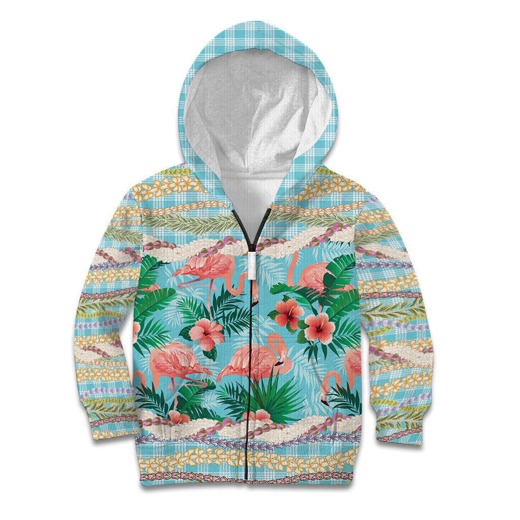 Flamingo Hawaii Summer Kid Hoodie Hawaiian Lei Pakala Motifs Tropical Style