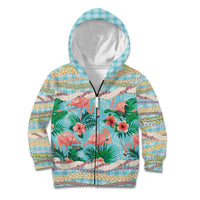 Flamingo Hawaii Summer Kid Hoodie Hawaiian Lei Pakala Motifs Tropical Style