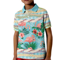 Flamingo Hawaii Summer Kid Polo Shirt Hawaiian Lei Pakala Motifs Tropical Style