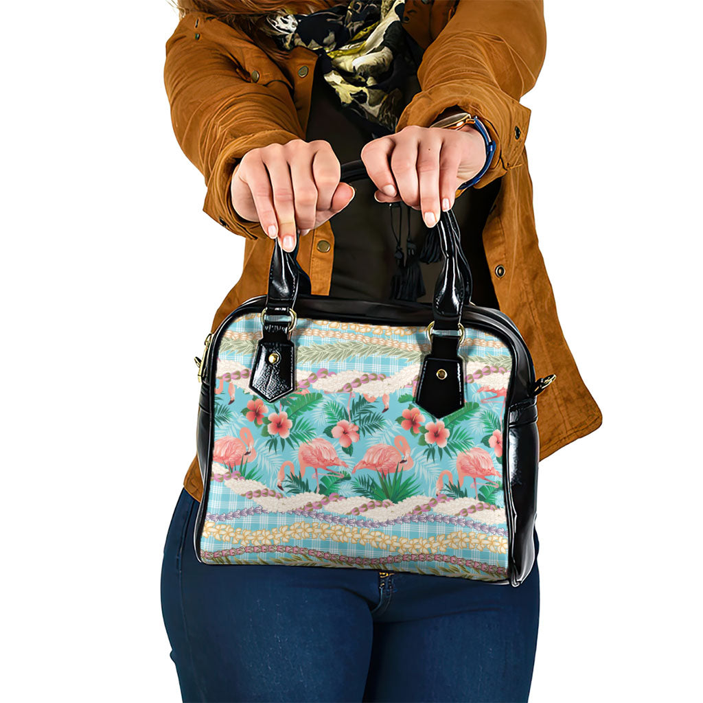 Flamingo Hawaii Summer Shoulder Handbag Hawaiian Lei Pakala Motifs Tropical Style