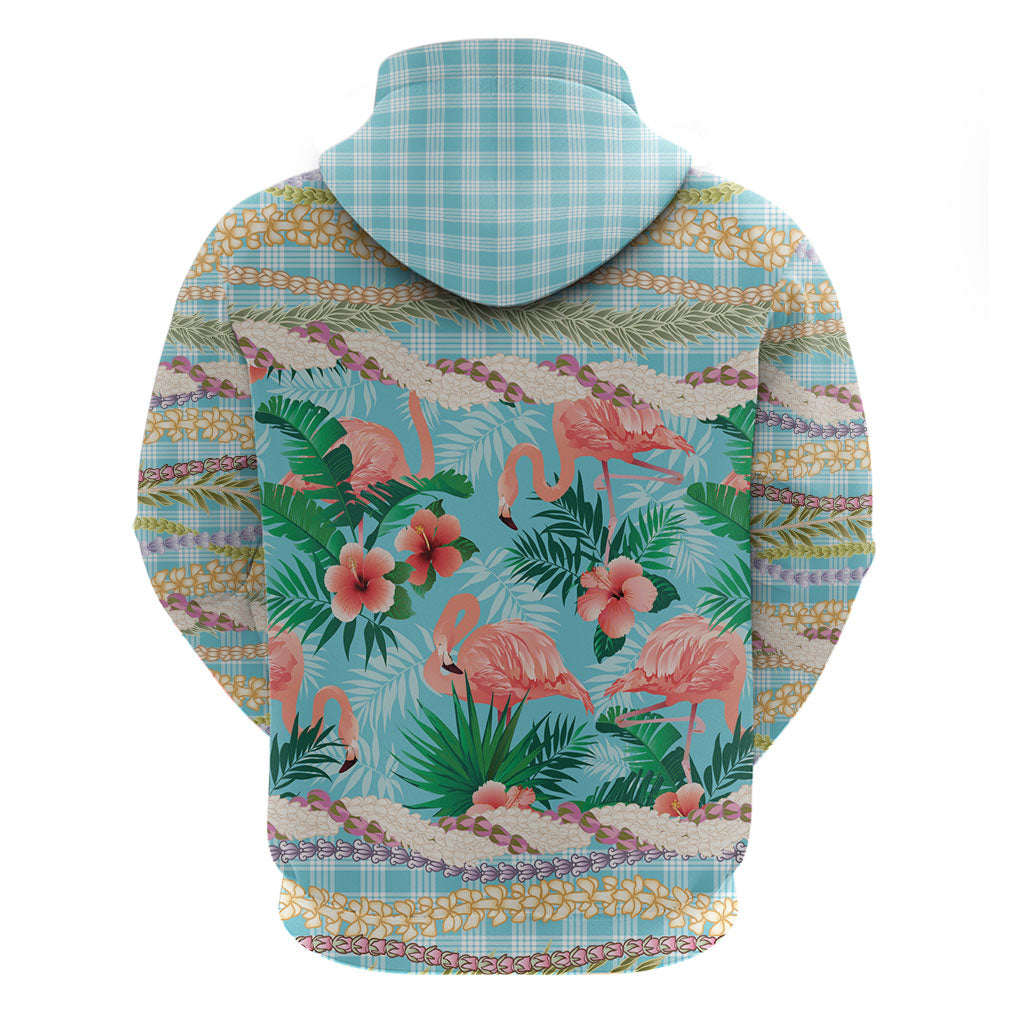Flamingo Hawaii Summer Zip Hoodie Hawaiian Lei Pakala Motifs Tropical Style