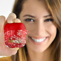 New Zealand Christmas In July AirPods Case Funny Santa Sheep Meri Kirihimete Red
