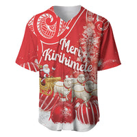 New Zealand Christmas In July Personalised Baseball Jersey Funny Santa Sheep Meri Kirihimete Red